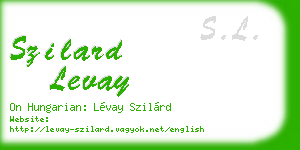 szilard levay business card