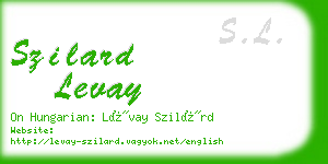 szilard levay business card